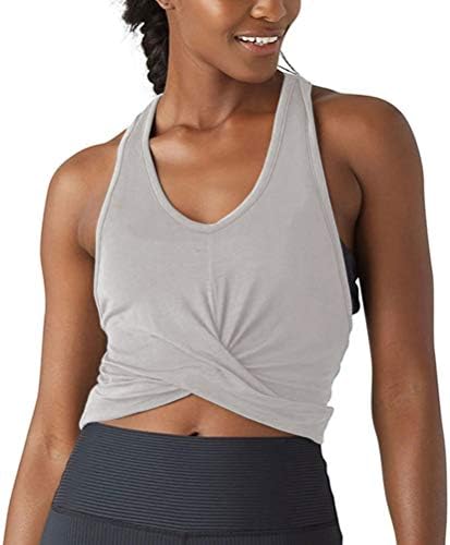 Bestisun Womens Workout Tops Loose Fit FoLy Cropped Tops Tops Athlets Athletic Racerback Crop Tops para mulheres