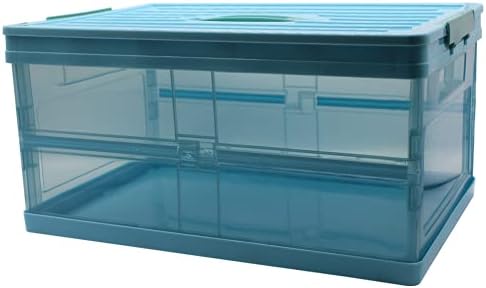 Caixa de armazenamento transparente da Piapia, caixa de armazenamento dobrável transparente com tampa, caixa de armazenamento