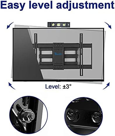 RENTLIV FULLIVE PARTIMENTO DE MOLHA DE TV FULLIONENTE SUPORTE COM ARMAÇÕES DULAS ARTICULAÇÕES SWIVELS TILTS ROTAÇÃO Para a maioria das TVs de 37 a 70 polegadas, a TV Mold detém até 132 libras, Max Vesa 600x400mm