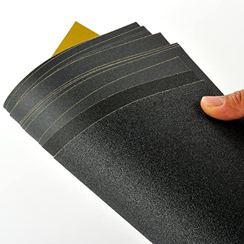 Lia de 150 lençóis molhados ou de papel de areia seca 12 PCs, papel abrasivo de carboneto de silício de 9 x 11 polegadas para acabamento de móveis de madeira, moagem de metal, reparo de tinta de carro, resina, automotivo, lixamento de drywall