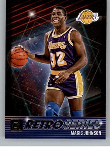 2018-19 Donruss Retro Series Basketball Card #25 Magic Johnson Los Angeles Lakers NBA Official NBA Trading Card produzido por Panini