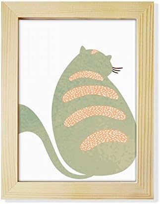 Dihythinker verde ciano ajuste gato animal animal aquarela desktop Adorn Photo Frame Exibir arte pintura de madeira