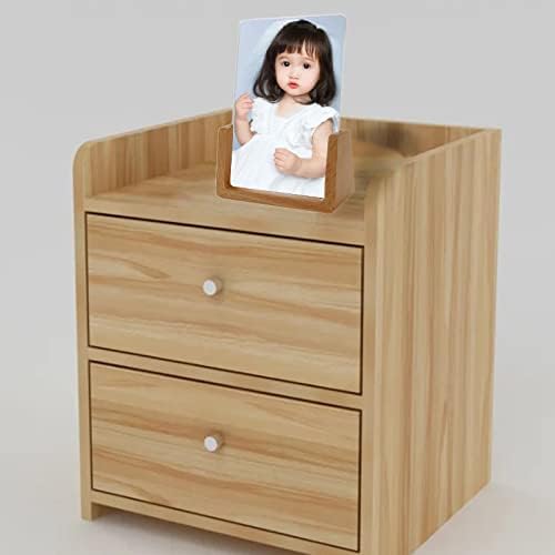 Tsnamay 6 x 4 polegadas de madeira de faia e moldura rústica clara acrílica, fotos verticais para desktop ou mesa de exibição superior