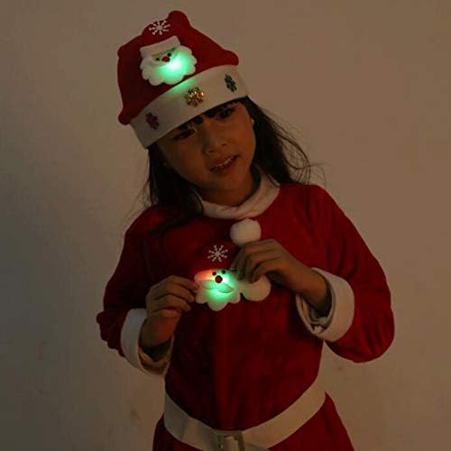 WBF chapéu de natal chapéu de natal -A medida levou iluminação de figurino de fantasia Rediche de chapéu vermelho infantil infantil