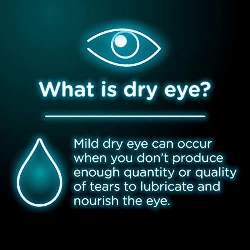 Visine Eye Alívio do olho seco All All Lubrint Eye Gotas por até 10 horas de conforto, colírio seco com polietileno glicol, 0,5 fl. oz