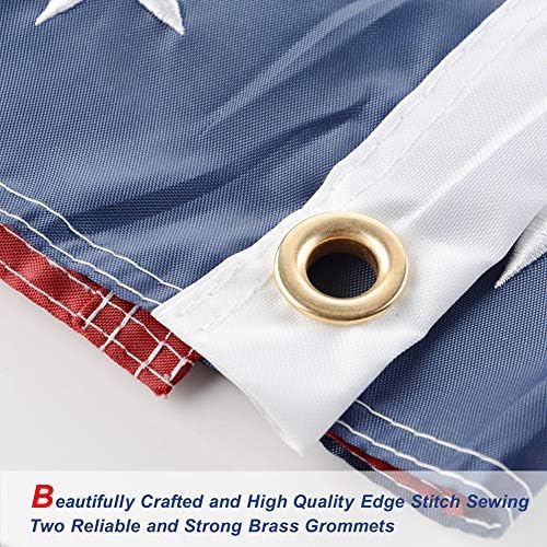 Bandeira de barco costurada de 50 estrelas da Yafeco U.S., de 15 polegadas, bandeira americana nos EUA, de 16 x 24 polegadas, bandeira