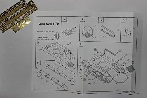 ACE PE7222-1/72-Conjunto fotográfico para tanque leve T-70 da UM. CAT#7222