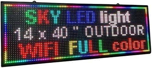 Rolando Sinal de LED 40x14 Exibir a cor a integridade para uso externo e interno, sinal de mensagem de rolagem LED, em nova caixa de peso leve
