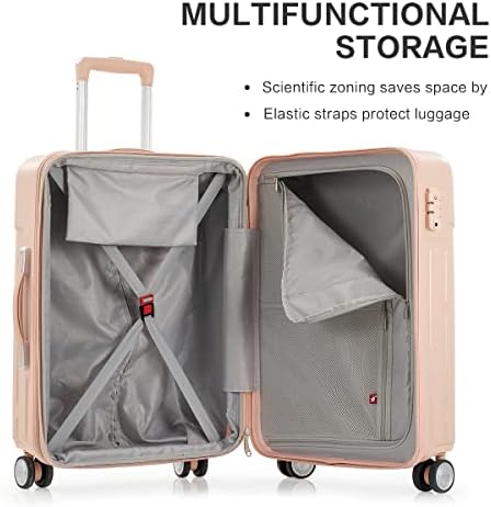 A mala de Oiwas, bagagem de mão expansível com carregamento USB, zíper YKK, bagagem de rodas giratórias, malas leves para viagens