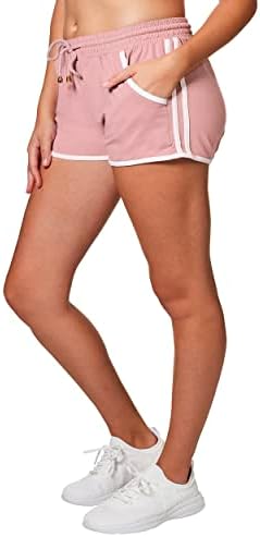 Bae City Women Plus Size shorts ativos com listras laterais de bolso Lounge de treino casual de verão suave
