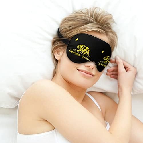 República da Califórnia Funny Sleep Eye Mask, cobertura de olhos macios com olho noturno ajustável para homens para