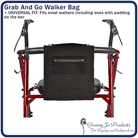 Granny Jo Products Grab and Go Walker Bag, preto