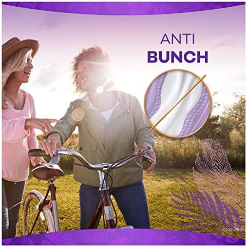 Proteção xtra Anti-Bunch, forros de calcinha para mulheres, absorção de luz, comprimento longo, guard de vazamento + Rapiddry, desmaios, 80 contagem