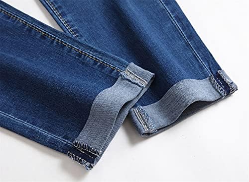 Calças de jeans de jeans de jeans rasgados rasgados masculinos angustiados