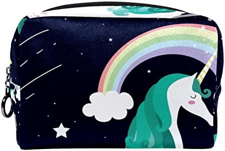 Bolsa de maquiagem tbouobt bolsa de bolsa cosmética bolsa bolsa com zíper, unicorn castle moon flor