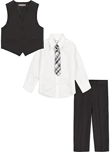 Van Heusen Baby Boys 4 peças serem formais, colete, calça, camisa de colarinho e gravata