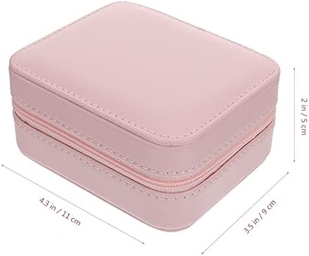 Caixa de saco de armazenamento de jóias de Vicasky caixa de armazenamento multi-funcional portátil para colar de pulseira bolsa pingente rosa
