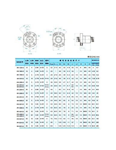 Conjunto de peças CNC SFU1604 RM1604 600mm 23,62in +2 SBR16 Rail de 600 mm 4 SBR16UU Bloco + FK12 FF12 suportes de extremidade + DSG16 Habitação de 8 mm*10mm para CNC