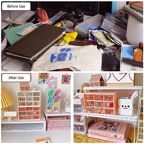 Mini organizador de gavetas plásticas de Sitake, organizadores de artesanato de arte e armazenamento usado em mesa, vaidade em casa ou escritório, 9 gavetas removíveis para artesanato de bricolage, suprimento de arte, material de escritório e jóias