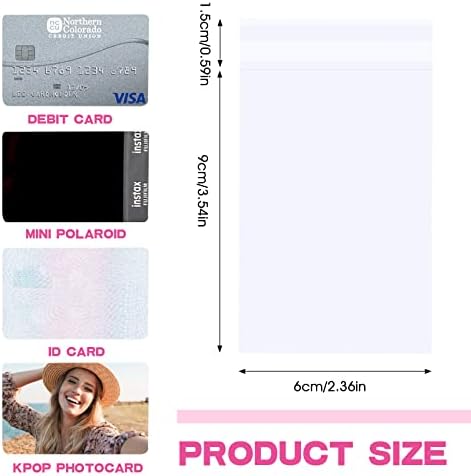 Mangas de fotocard de 100 PCs PRASACCO Clear Kpop Fotocard Sleeves Idol Sleeves Card Protector Sleeves, 6x9cm, Sealable