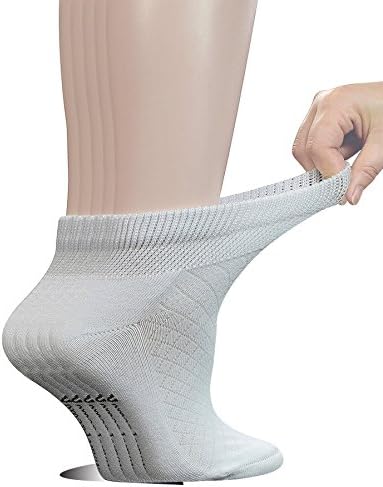 Yomandamor 5 combina meias diabéticas de malha respirável de algodão feminina com dedo do pé sem costura, tamanho l ...