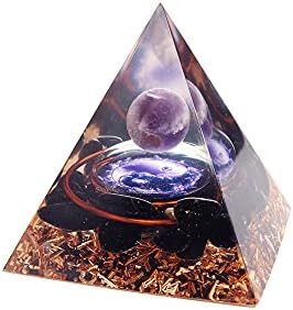 ACXICO 1 PCS Pirâmide de orgonita de Crystal Sphere com Obsidiana Chakra Energy