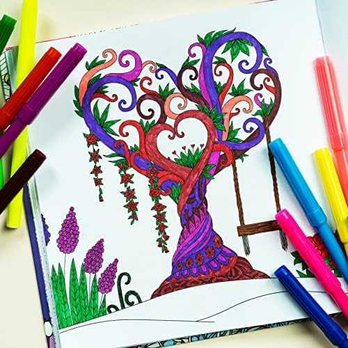 Livro para colorir para adultos e crianças: capa dura de artes mágicas, suprimentos de arte para ansiedade, alívio do
