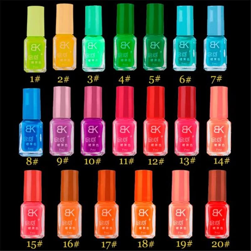 20 CORES SERIES DE COLORES DE GELO DE GEL LUMINANTE FLUORESCENTE LUMINA