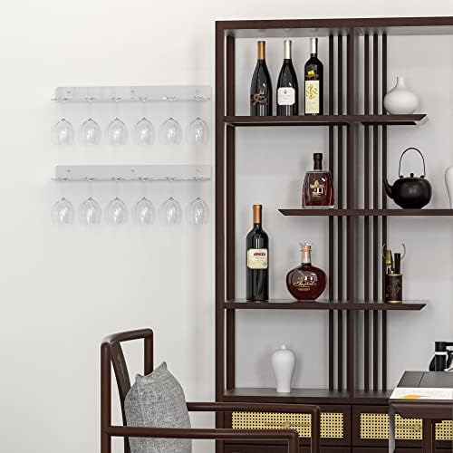 Hols de parede de champanhe hexsonhoma para a festa 50, suporte de vidro de vinho montado na parede acrílico transparente, sob o gabinete de vinhos de vinhos rack