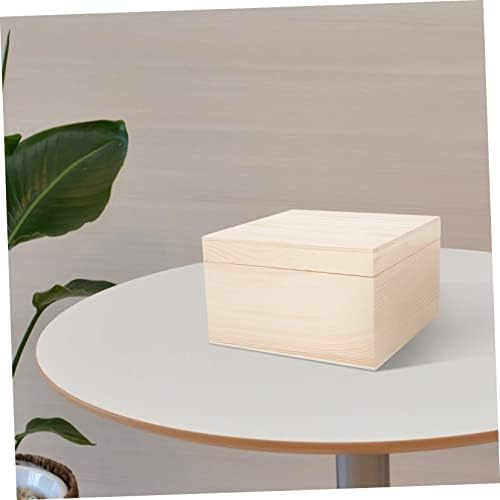 PretyZoom Box Box de madeira Ornamentos de casamento Caixas de favor casamentos caixas de presente decorativa Caixa artesanal Organizador inacabado caixa