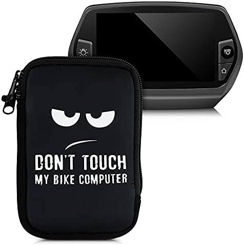 Case Kwmobile Compatível com Bosch Nyon - Bolsa para GPS de bicicleta - Não toque no meu computador de bicicleta branco/preto