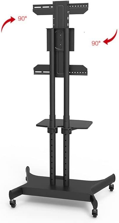 TJLSS Mobile TV Cart Girar TV Stand Stand Monitor para 32-65 Stand TV Classificado Carregar 50kg com suporte de áudio
