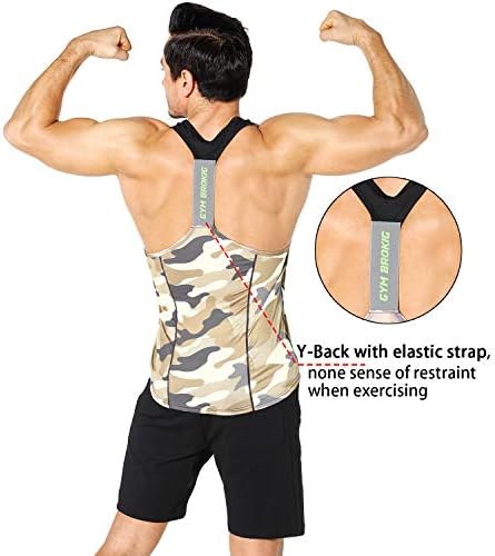Brokig Mens stringer ginásio tanque de bodybuilding tampas de treino fitness y-back sleesess muscle camisas