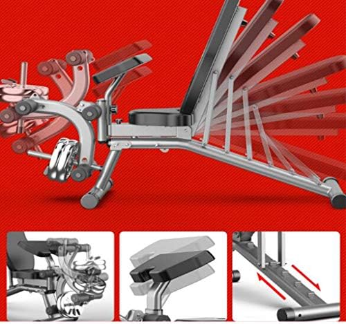 Bancos de peso padrão 8 em 1 Cadeira de fitness, banco de peso ajustável, fezes multifuncionais de halteres, com extensão