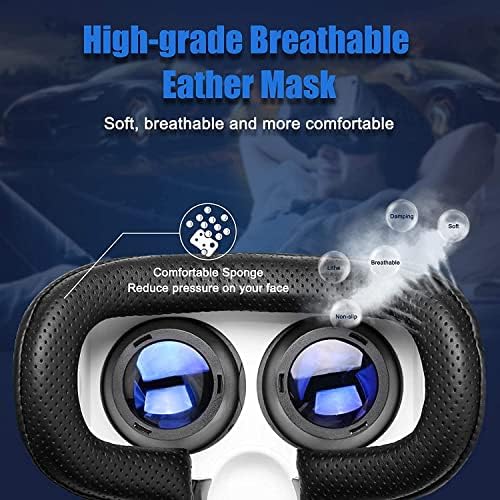 Fone de ouvido VR com controle de óculos 3D ajustável do controlador Headset de realidade virtual HD Suporte protegido para olhos