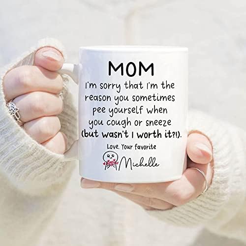 THEUnifury Personalizou Funny Mom Coffee Caneca - Desculpe você P -E Yourself - caneca de café exclusiva para mamãe Mãe - Gag Presentes para mamãe - Presentes de aniversário para mamãe