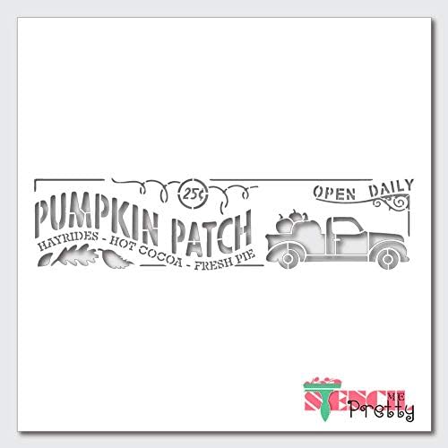 Pumpkin Patch Fall Harvest Truck Stêncil-Multipack | Material de cor branca de grau Ultra Show de grau