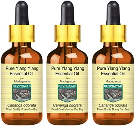 DevPrayag Pure Ylang Ylang Essential Oil com vapor de gotas de vidro destilado 100ml x 3