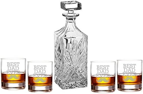 Melhor pai já gravado Decanter com óculos de rochas