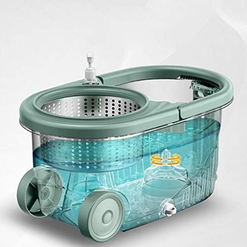 WSSBK 360 Spin MOP ， MOP de microfibra de aço inoxidável ， Sistema de limpeza de piso da cabeça e pólo de esfregão ajustável