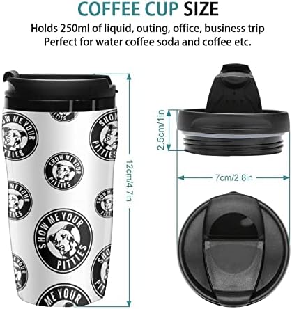 Pitbull Dog Mostre -me seus pitties caneca de café engraçada com tampa de parede dupla 8 oz/12 oz