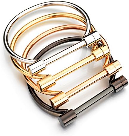 Anbala elegante titânio aço D parafuso de barra de forma e pulseira de punho de manilha para unissex