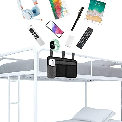 Organizador da cama Joywell Armazenamento de cabeceira, organizador remoto para dormir Caddy College Faculdade Romes de Baby Bed Rails, Hospital, Camp, Gray