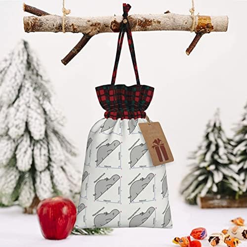 Sacos de presente de cordão de Natal-Funny-Hippo-Triangle Buffalo Bolsa Plaidstring Bag Party Favors Bags