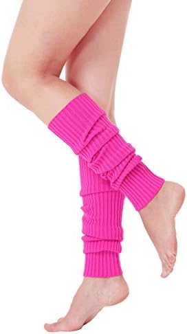 V28 Women Juniors Neon Ritbed Leg que aquecedores para ioga esportiva de festa dos oitenta dos anos 80