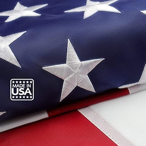 American Flag 3x5 Outdoor Made in USA Us Flags Stars bordados/ nylon de serviço pesado/ listras costuradas/ ilhós de bronze mais fortes/ mais duradouros perfeitos para fora