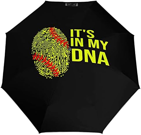 Softball está no meu DNA Auto Umbrella Portable dobring Umbrella Anti-UV Impermeável e Viagem à prova de vento Aberta