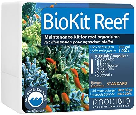 Kit de recifes de Bio Bio, manutenção, água salgada, 30/1 ml de frascos, 30 gal e acima