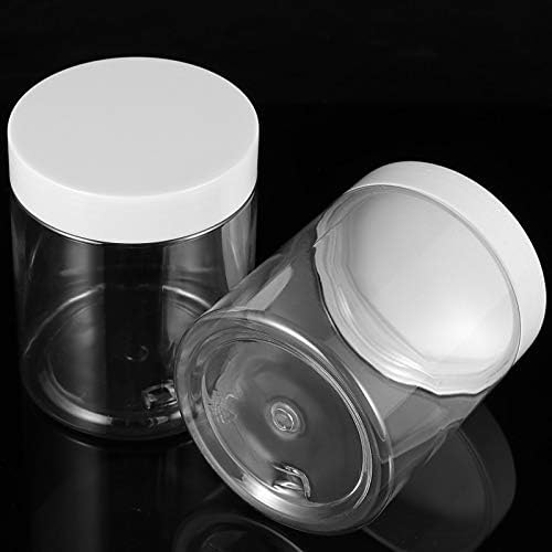 Zeonenhei 30 PCs 8 oz de frascos de plástico com tampa, recipiente cosmético transparente sem BPA, garrafa de armazenamento transparente de boca larga para choque de creme de alimento Glitter Glitter DIY Cozinha de banheiro