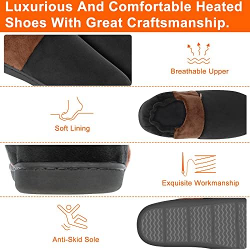 Chinelos aquecidos, sapatos mais quentes do pé de aquecimento unissex bial com 5V de bateria recarregável aquecida